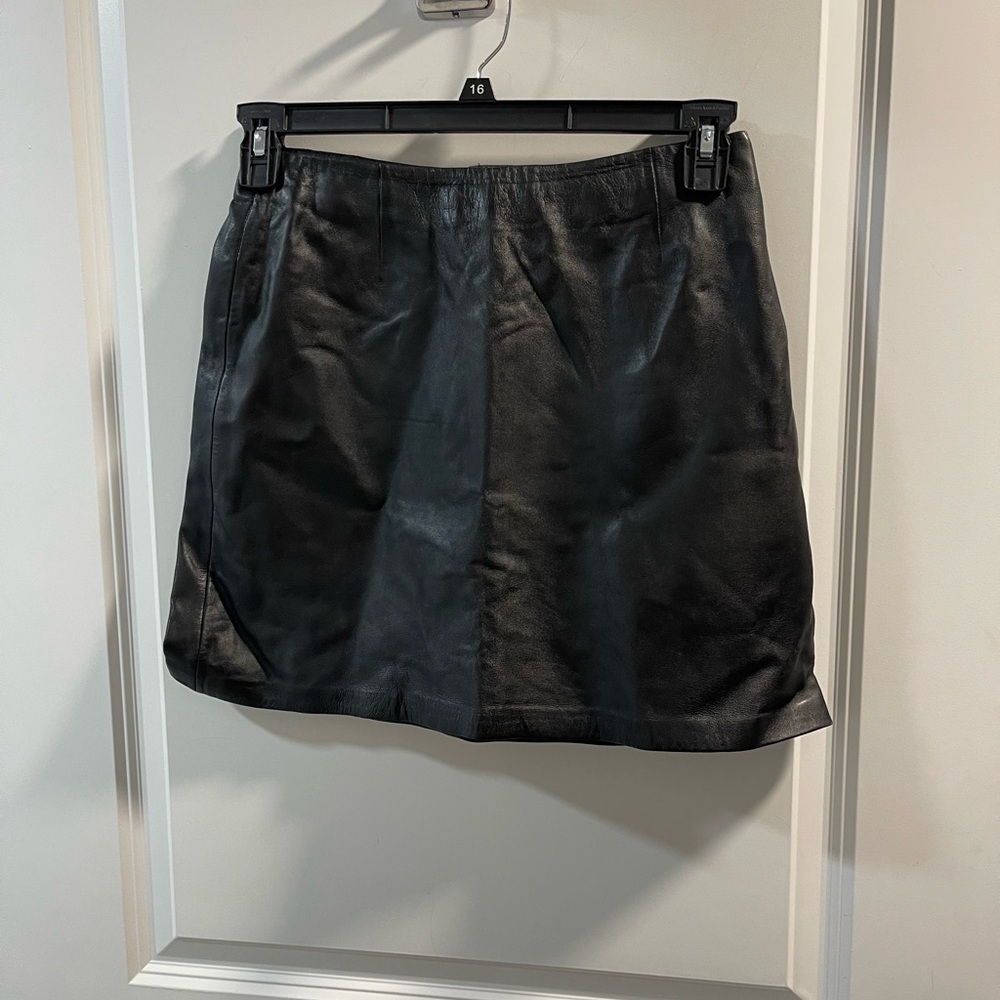 Cache Black Mini Skirt ๐ฏ Leather Size 6